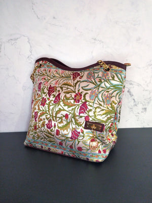 Bolso grande estampado kilim de flores