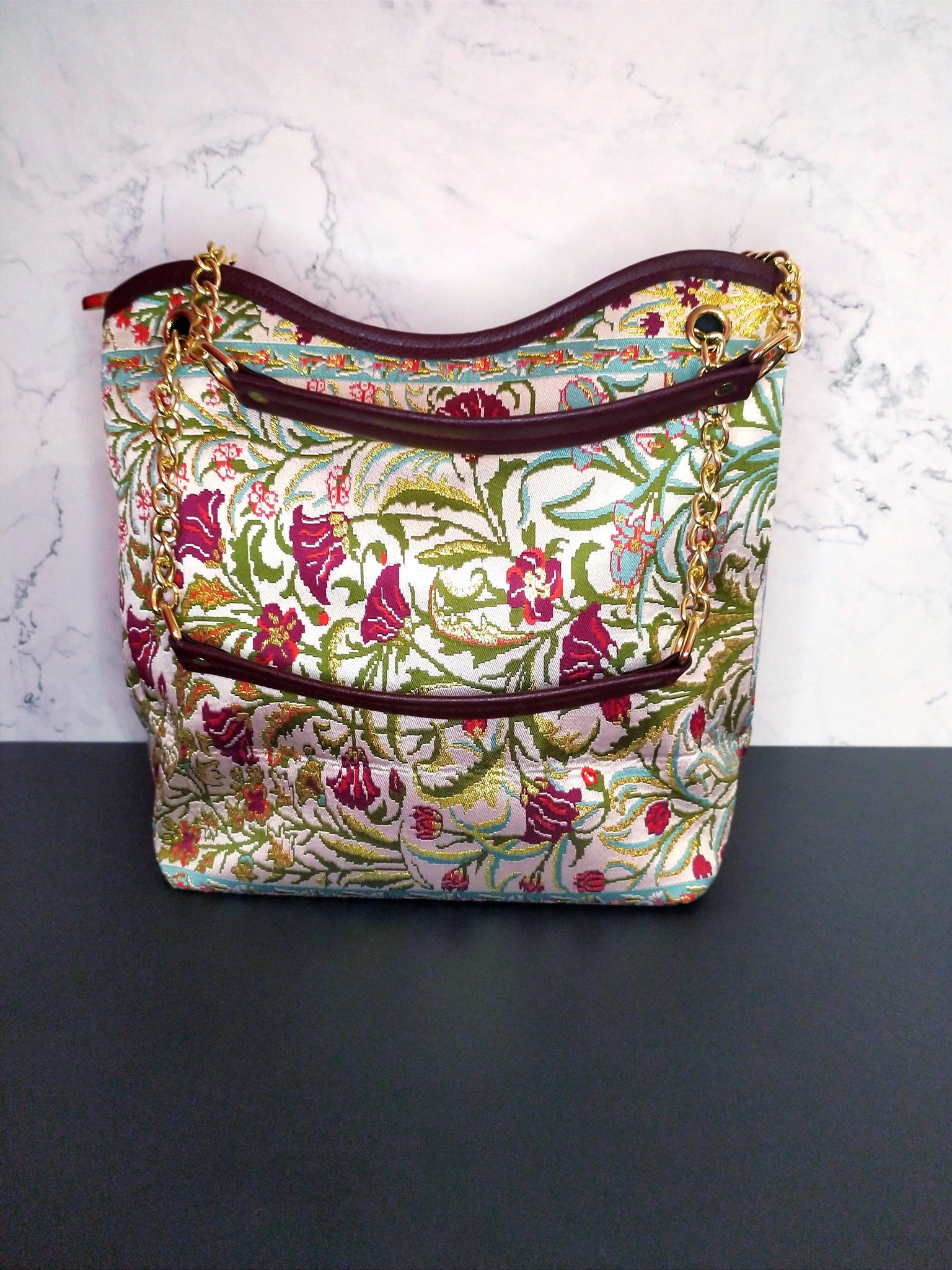 Bolso grande estampado kilim de flores